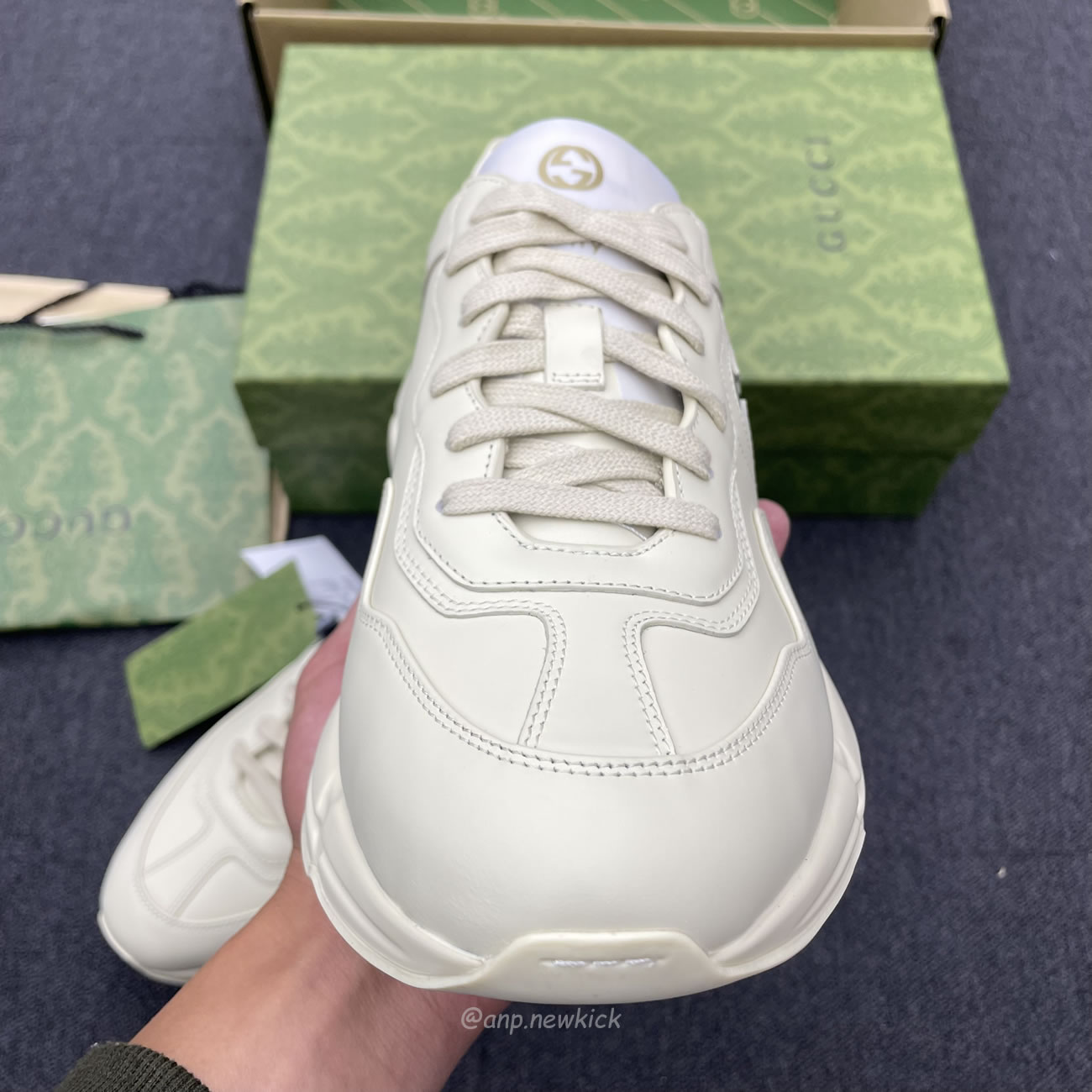 Gucci Rhyton Interlocking G Sneaker Black White 757857 Upg70 9567 (4) - www.newkick.vip